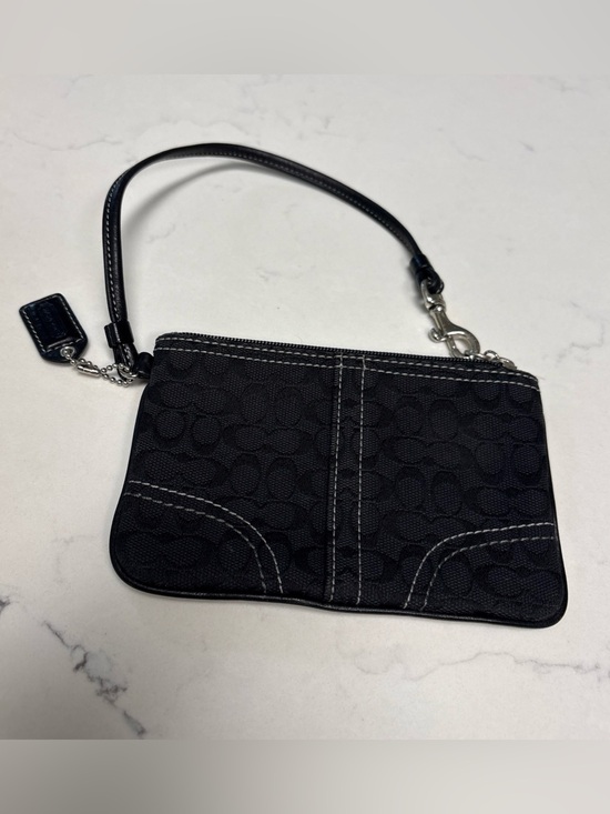 Coach Handbags - Coach Black Wristlet Clutch with Contrast Stitching